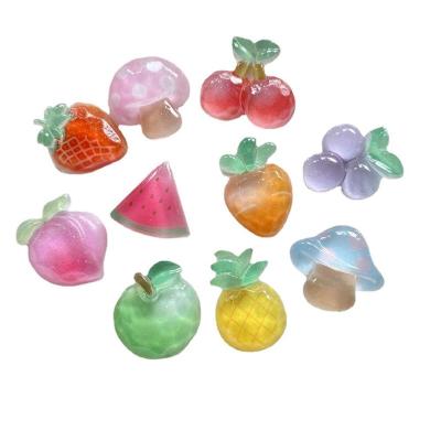 China Europe good quality transparent color headwear accessories decorative fruit craft resin flatbacks for sale