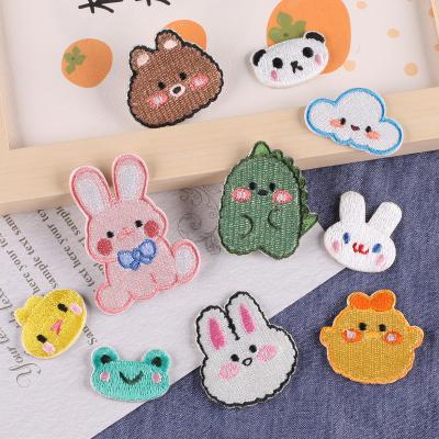 China Other Lovely Small Size Embroidered Self Adhesive Animal Head Patches Sticker For DIY for sale