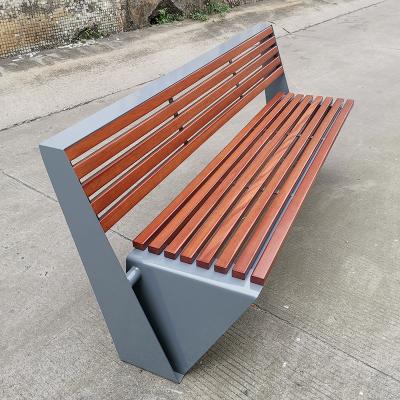 China Modern Slats Factory Waterproof Seating Outside Furniture Design Wooden Metal Garden Luxury Park Bench for sale