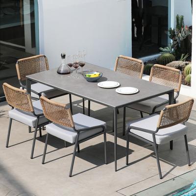 China NEW DESIGN modern warehouse factory set house around furniture hardware wholesale garden dining outdoor table for sale