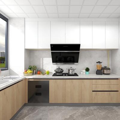 China Solid Wood/Particleboard/Plywood/MDF Made Cheap Solid Wood Gray Glossy Kitchen Cabinets Modular Modern Designs From China for sale