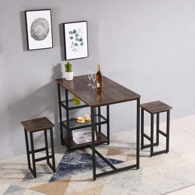 China Industrial Tea Coffee Chair Kitchen Bar Table and Stool Counter Set Nordic Wrought Iron Bar Table for sale