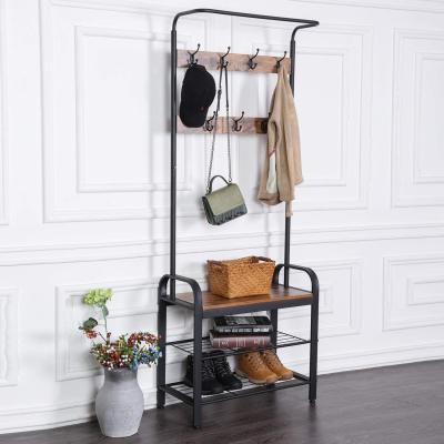 China Free Entry Coat Hanger Coat (Others) Shoe Rack Adjustable Entryway Bench Rack for sale