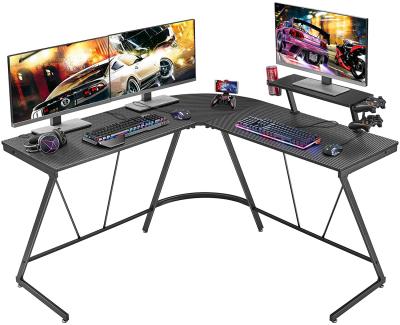 China Space Saving Foldable, Easy To Assemble Writing Desk Workstation Home Gaming Computer Corner L Shaped Desk for sale