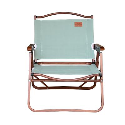 China High quality modern aluminum frame wood armrest folding camping fishing chair manufacturers for adults for sale