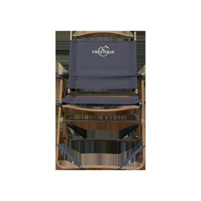 China Modern relax lounge wooden beach folding armrest chair aluminum camp for fishing for sale