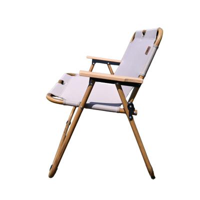 China Wood Grain Modern Reclining Travel Camping Double Seat Portable Folding Chair Bench for sale