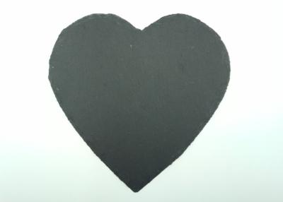 Cina Placemats di pietra naturale, ardesia nera placca la forma del cuore con i cuscinetti in vendita