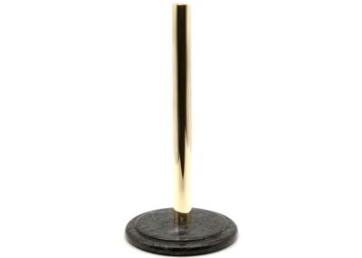 China Upright Black Marble Stone Paper Towel Holder Round Metal Pole en venta