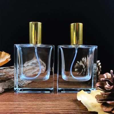 China Personal Care Factory Price Square 50ml Atomizer Spray Glass Custom Perfume Bottle for sale