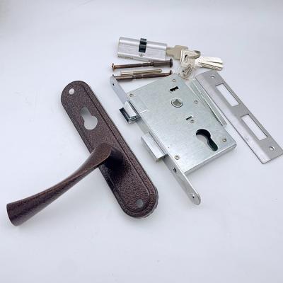 China BZ55 Brown Color Europe Mortise Construction Wooden Door Lock For Interior Furniture Door for sale