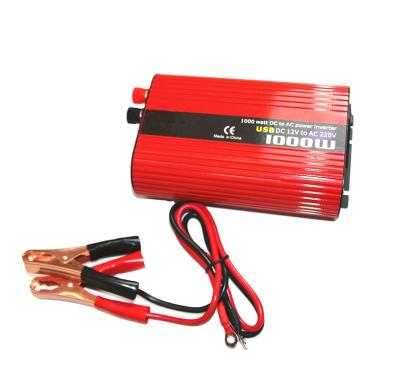 China AC 220V 110V 1000W DC 12V 24V Modified Sine Wave Car Power Inverter With Dual USB And External Fuse Universal Plug 166.7*116*56mm for sale