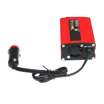 China Standard US Plug DC 12V 24V to AC 220V 110V 150W Modified Sine Wave Car Power Inverter with Dual USB and External Fuse 95*63*38mm for sale