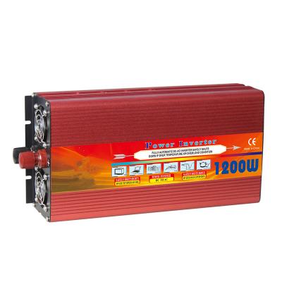 China 1200 Watt High Power Wave Corrected Inverter With Red Housing And Dual Fans Inverter 215*150*80mm for sale