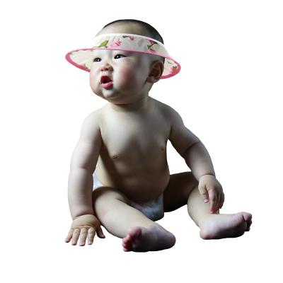 China Sustainable Waterproof Adjustable Baby Shower Hat Kids Wash Hair Kids Shower Protective Cap Baby Bath Hat for sale