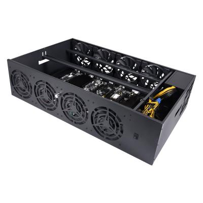 China With System PSU Motherboard B85 Mute Server Case. 70mm fan case 8gpu computer 8 fans motherboard chassis support 8gpu for 3070/3080/3090 for sale