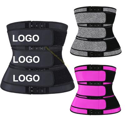 China Custom Logo Women Fitness Sports Coloful 3 Neoprene Underbust Strap Breathable Drop Ship Hook Faja Slimming Trainer Sweat Belt Waist Corset for sale