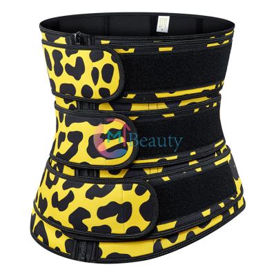 China Breathable 9 Steel Boned 3 Straps Band Compression Adjustable Three Belt Neoprene Camouflage Corset Colorful Waist Trainer Women for sale