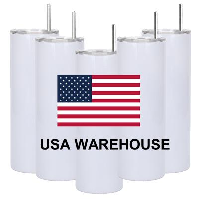 China USA Warehouse 10oz 12oz 15oz 20oz 22oz 30oz Double Wall Sustainable Stainless Steel DIY Lid Sublimation Blanks Lean Straight Tumbler for sale