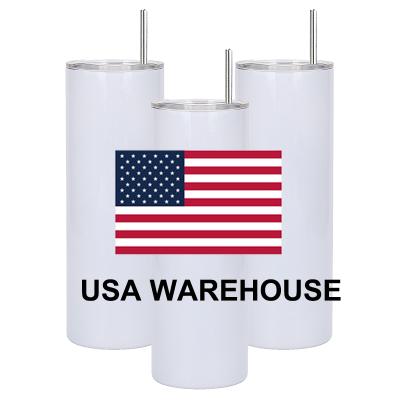 China US Warehouse 10 12 15 20 22 30 oz Double Wall Stainless Steel Vacuum Insulated Lean Blanks Sublimation Straight Tumbler for sale