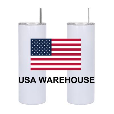 China Free Shipping US Warehouse 20oz 20oz Metal Stainless Steel Double Wall Vacuum Insulated Straight Lean Sublimation Tumblers for sale