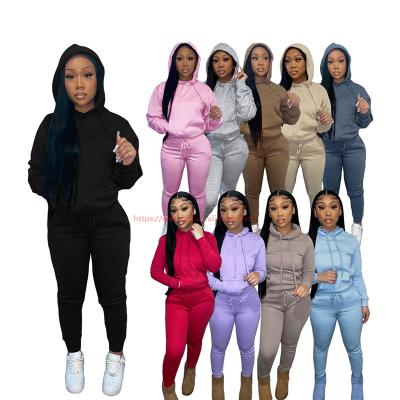 China QUICK DRY Women Fall Casual Women's Winter Fleece Tracksuit Tracksuit Sweatsuit Sweatpants And Hoodie 2 Pants Two Piece Set for sale