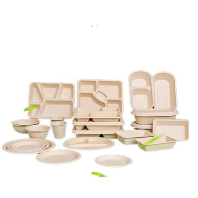 China Good Quality Disposable Wedding Party Tableware Disposable Bamboo Tableware Sets for sale