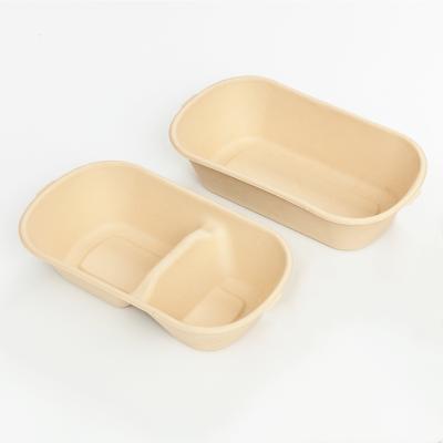 China Freezer Safe Biodegradable Bamboo Fiber Disposable Microwave Containers and Takeout Food Safe for sale