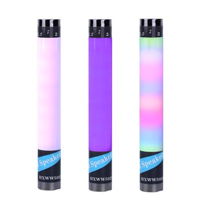 China Mini Amazon success portable touchable color LED light tube BT speakers wireless changed China factory for sale