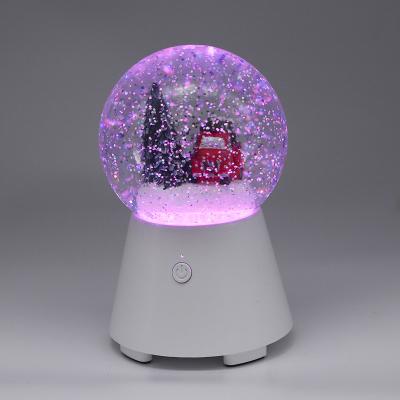 China None Wholesale Lighted Up Resin Santa Claus Water Spinning Christmas Decoration Unique Snow Globe LED Wireless Speaker for sale