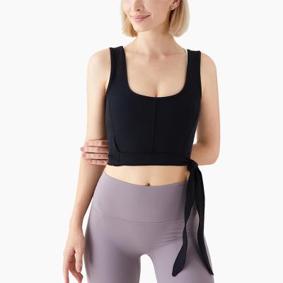 China Breathable New Style Padded Bra Yoga Removable Tank Tops For Women Padded Sports Bra Fitness Workout Crop Tops for sale