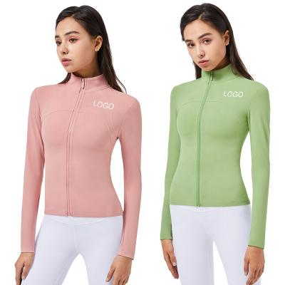 China High Quality Breathable Yoga Jacket Gym Long Sleeve Zipper Sports Yoga Crop Top Jackets For Women Fitness And Yoga Wear for sale