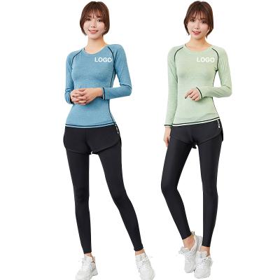 China Breathable Fashion Wear Yoga Sets For Women 2 Piece Outfits Workout Clothes Long Sleeve Tracksuits for sale