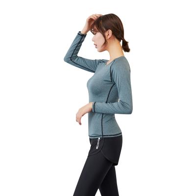 China New Style Breathable Yoga Sets For Women Two Piece Sport Outfits Seamless Clothes Long Sleeve Tracksuits for sale