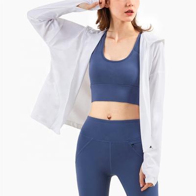 China 2021 QUICK DRY Casual Long Sleeve Zipper Hoodie Sportswear For Women Gym Anorak Fitness Yoga Jacket Tops for sale