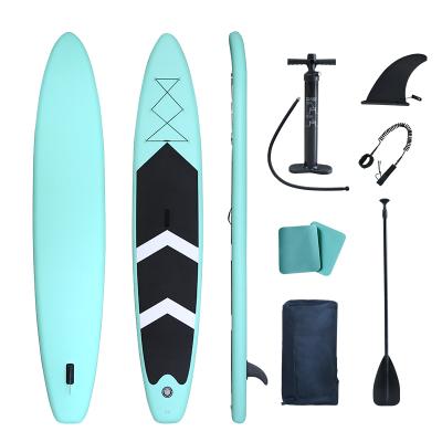 China Water Fun Sets Inflatable Paddle Board With Non Slip Deck Accessories Summer Surfboard For Adult Green for sale