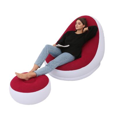 China New Foldable Inflatable Lounger Sofa Lazy Couch For Bedroom Folding Yard Sofa Soft Livingroom Footstool Outdoor Leisure for sale