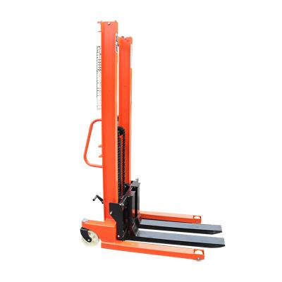 China Hotels YULI 1Ton 1.6Meter Manual Hand Stacker With Pedal for sale