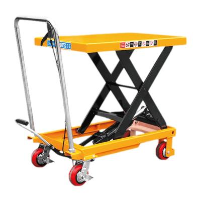 China Maintenance 350kg Hydraulic Manual Lift Table Trolley Lift Table for sale