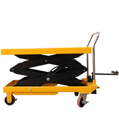 China Maintenance 150kg 350kg 500kg 1000kg Hydraulic Manual Lift Truck Scissor Lift Table Trolley for sale