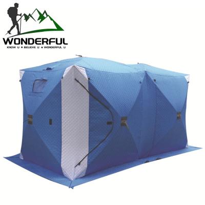 China 3 People Movable Outdoor Beach House Rainproof Sunshade Thickened Warm Winter Fishing Field Camping Ice Fishing Tent for sale