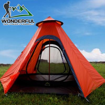 China Mobile home 4 6 person family travel pyramid lightweight portable outdoor waterproof camping tent for sale