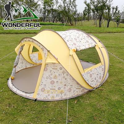 China 4 Person Oxford Waterproof Anti-UV Protection 3 Pop Up Beach Travel Outdoor Rise Camping Tent With Two Windows for sale