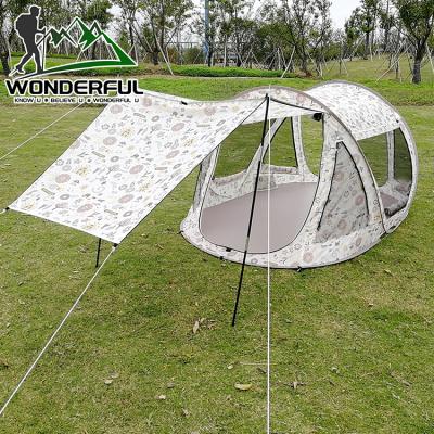 China Double-layer Anti UV Automatic 2 Folding 3 Person Portable Waterproof Outdoor Travel Increasing Noise Camping Up Tent for sale