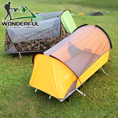 China Double-Layer 420D Oxford Customized 1 Person Portable Waterproof Outdoor Ultralight Foldable Foldable Fishing Camping Sleeping Bed Tent for sale