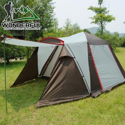 China Portable 6 Person Large Family Outdoor Party Polyester Mobile Home 4 Pop Waterproof Automatic Tent For Camping for sale