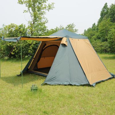 China Mobile Home 4 6 Person Sight Double Pole Aluminum Polyester Steel Layers Waterproof Automatic Camping Pop Up Tent for sale