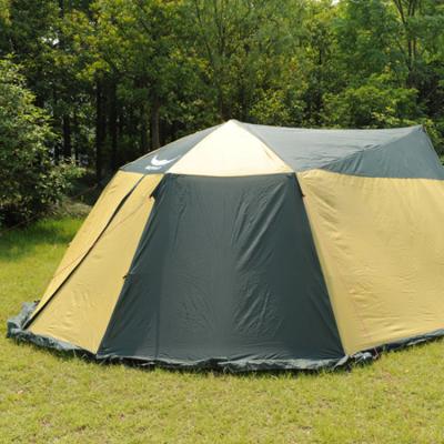 China Mobile home 4 6 person fiberglass flame polyester waterproof automatic noise 4 layers season double up camping tent for sale