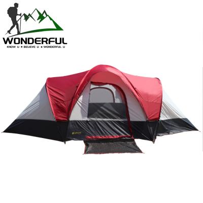 China Breakwind 5-8 Person Oxford Cloth Fiberglass Pole Double Layer Windproof Rainproof Outdoor Camping Tent for sale