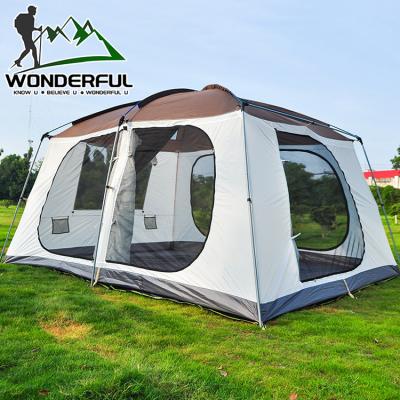 China Type Two Diagonal Bracing Halls One Hall 8 Person Waterproof Double Layers Hiking Outdoor Large Travel Camping Tent for sale